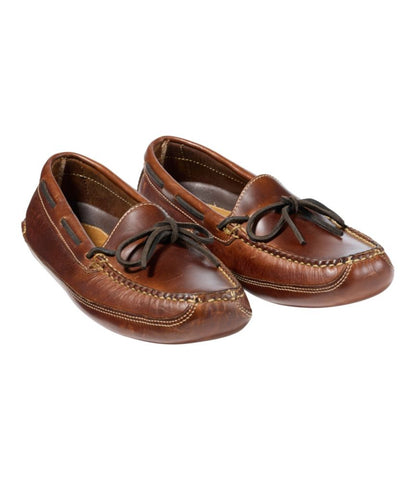 Men's Leather Double-Sole Slippers, Leather-Lined - US 4926