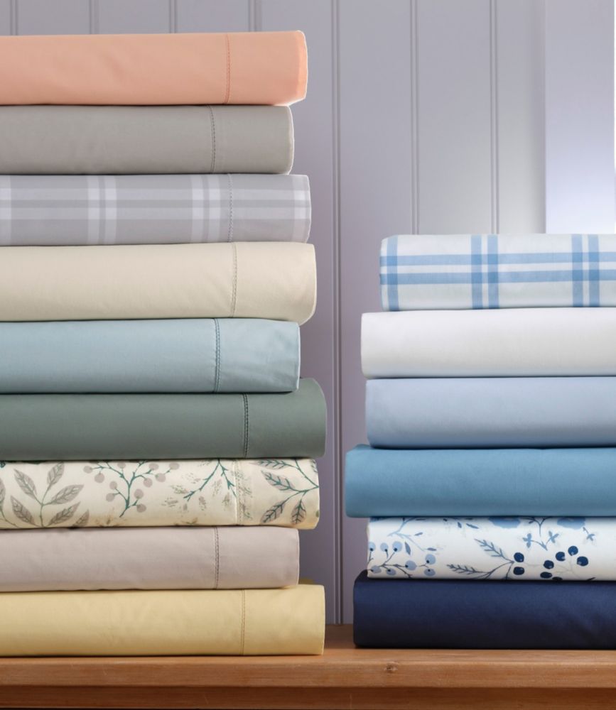 280-Thread-Count Pima Percale Sheet Collection, Windowpane - US 0331