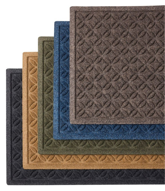 Heavyweight Recycled Waterhog Doormat, Geometric Rings - US 3430